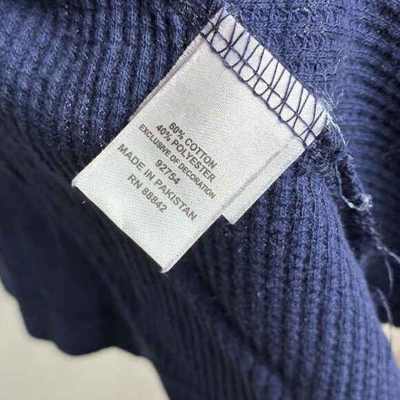 Woman Within 3X Plus Floral Embroidered Waffle Knit Top Blue Short Sleeve NWT - Picture 6 of 7